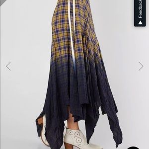 Gimmicks | dip dye plaid maxi skirt